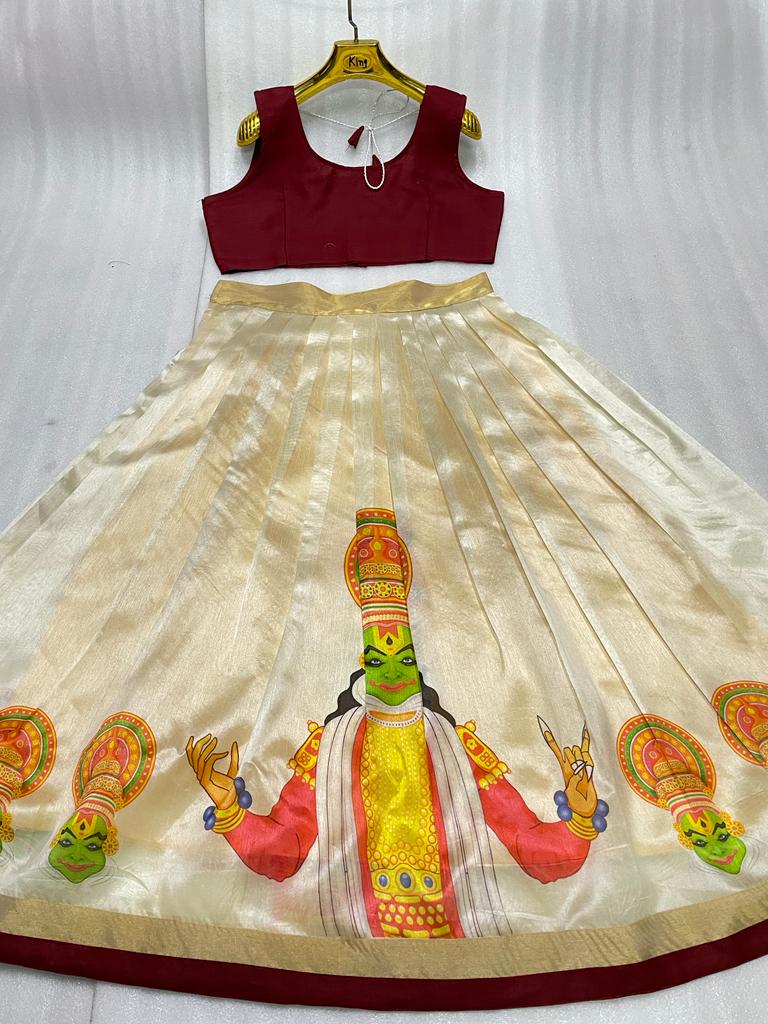 Onam Kathakali skirt and crop top