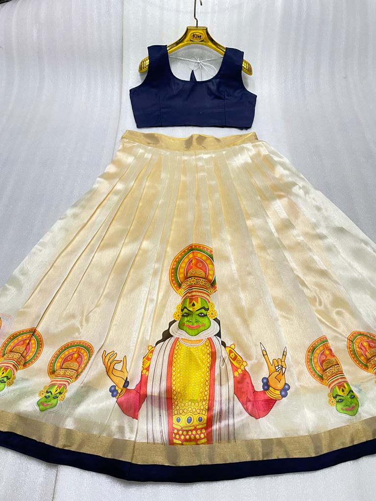 Onam Kathakali skirt and crop top