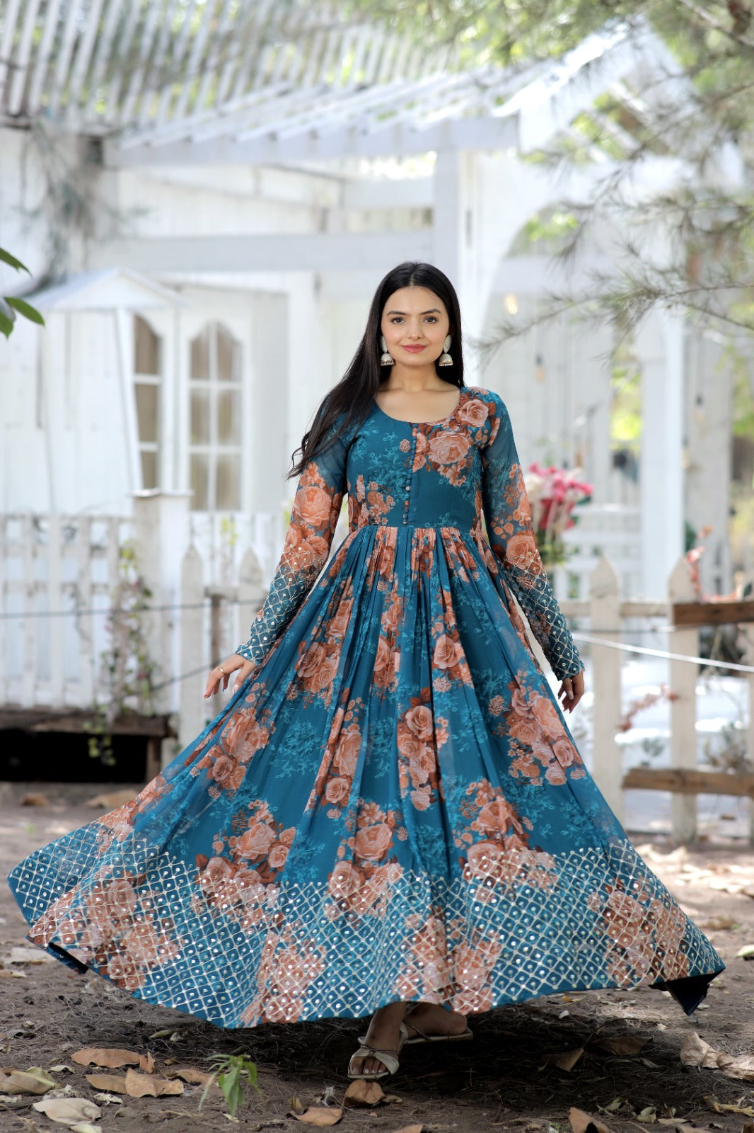 Faux georgette gown